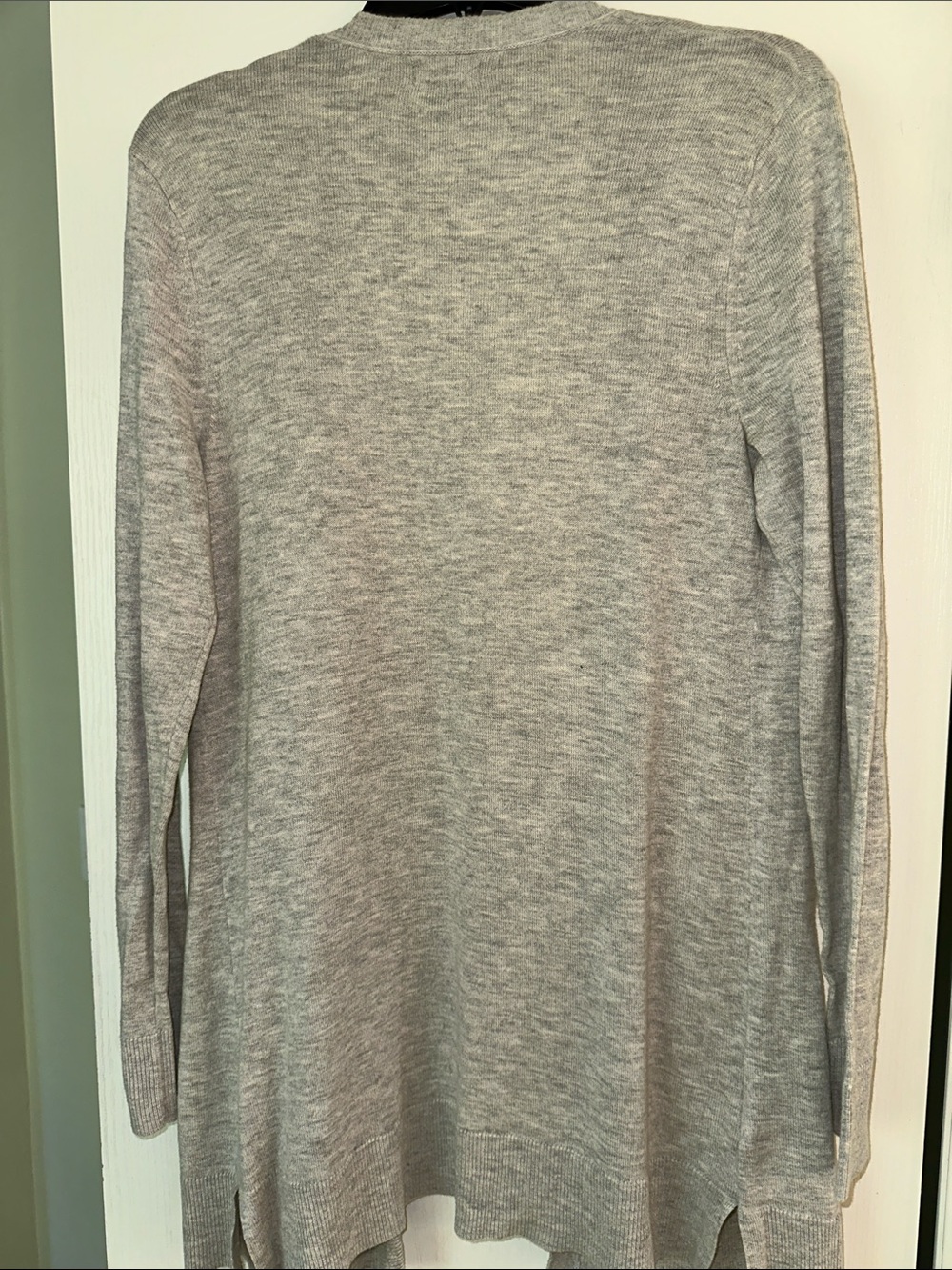 Eddie Bauer Heather Gray Open-Front Knit Cardigan - Picture 2 of 4